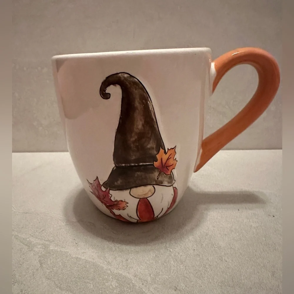 Thanksgiving Gnome Mug Raised Design Autumn Fall Coffee Cup Harvest Decor